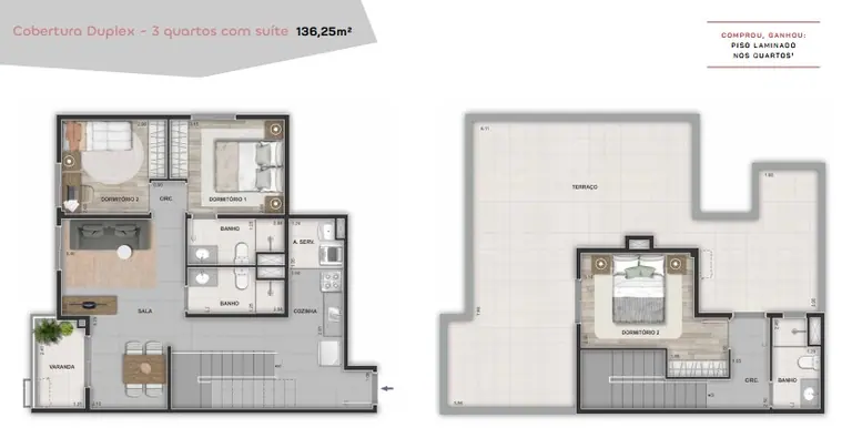 Planta da cobertura duplex do Américas 19