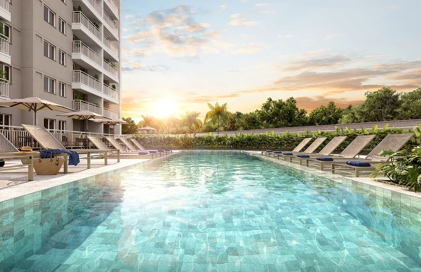 Perspectiva oficial da piscina do Cartola I