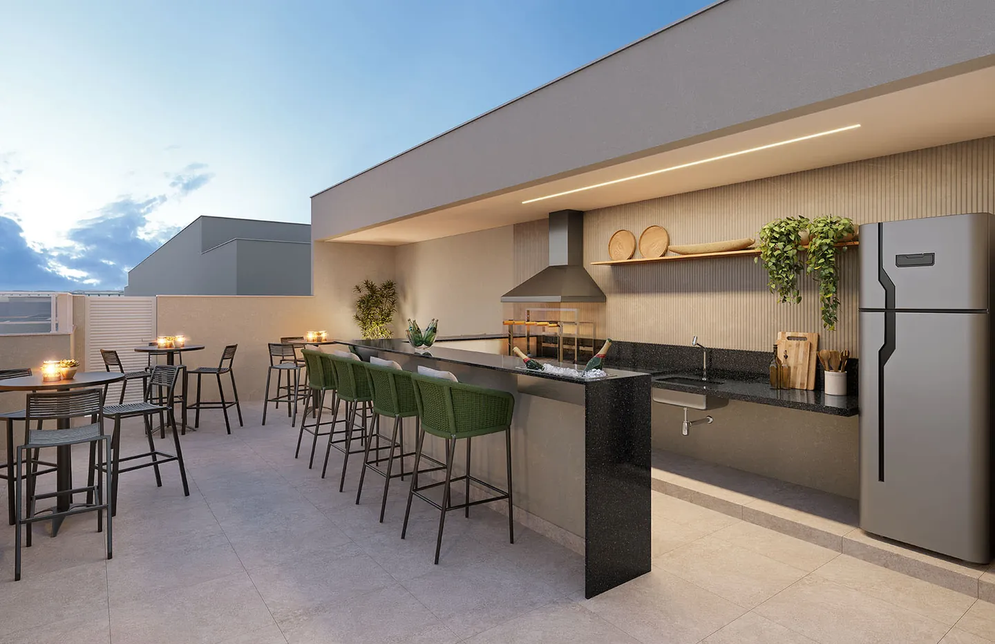 Perspectiva oficial do rooftop gourmet do Cartola I