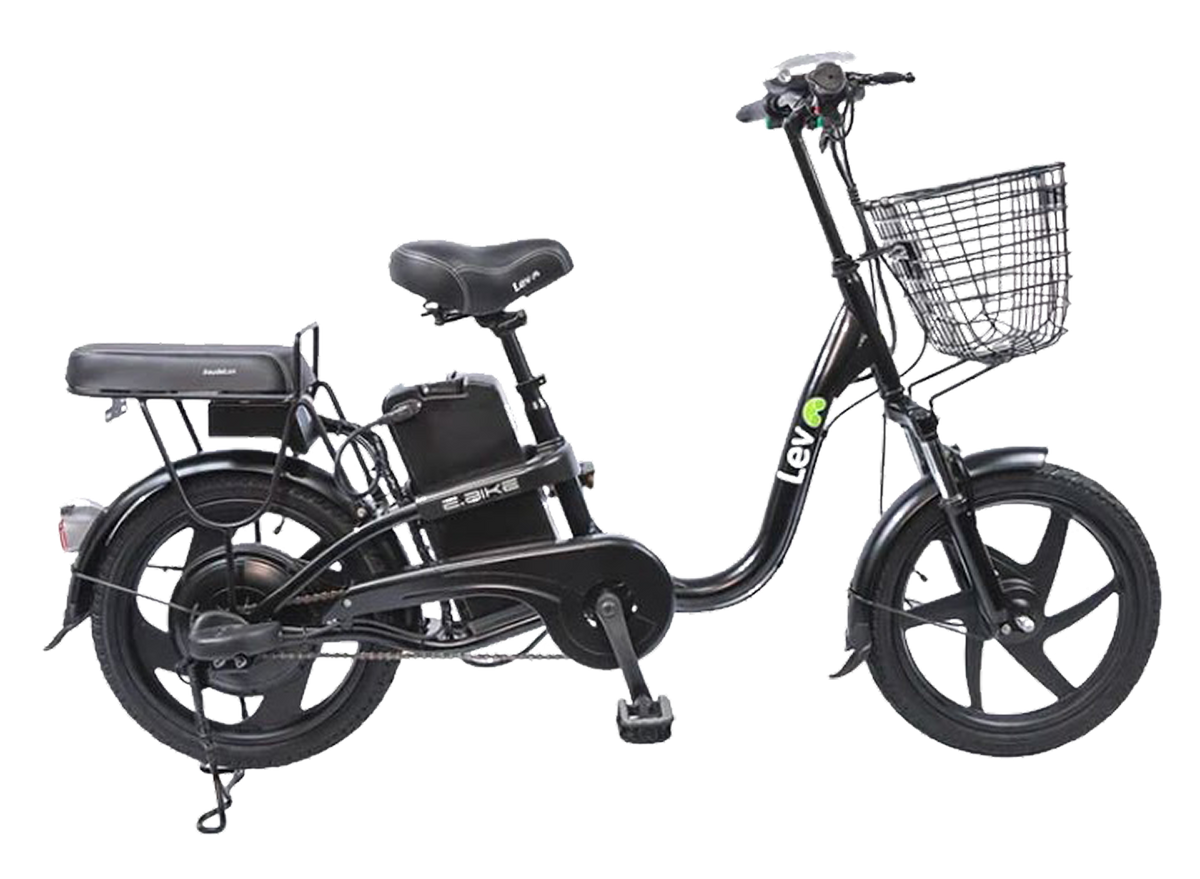 Bicicleta elétrica Lev com cesta dianteira