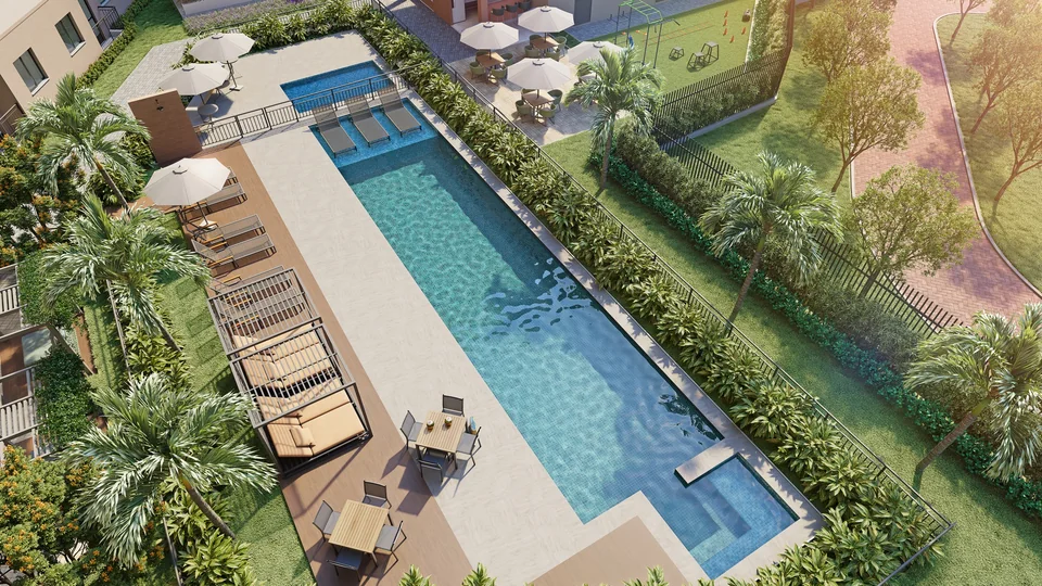 Piscinas adulto e infantil do Residencial Dona Ivone Lara