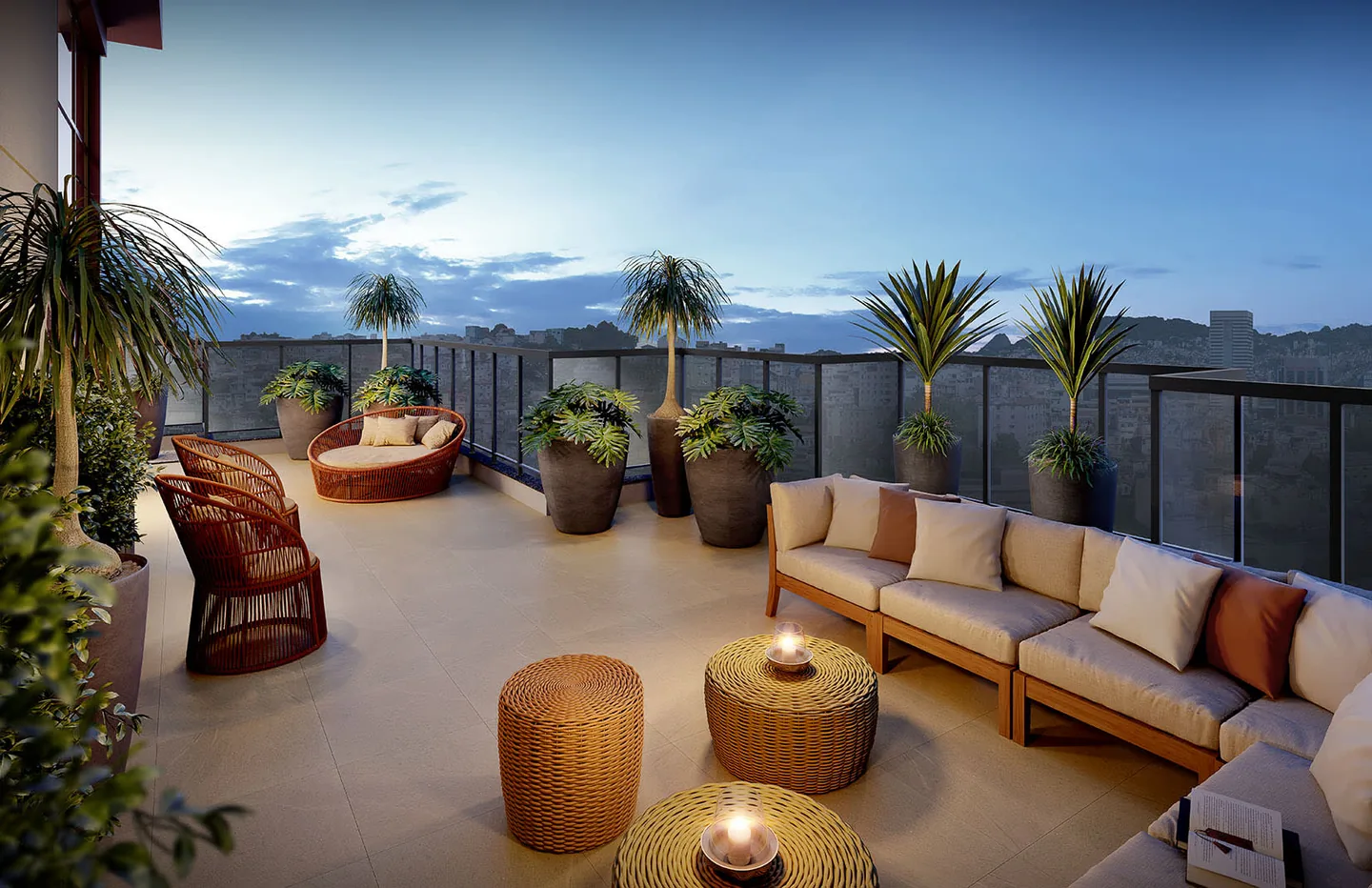 Perspectiva ilustrativa do lounge do Residencial Pixinguinha