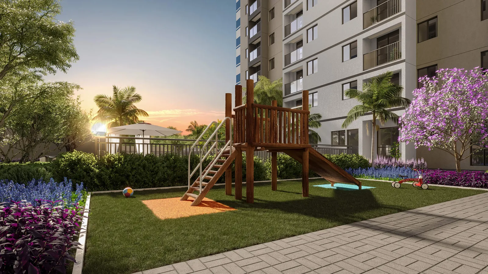 Perspectiva artística: playground do Residencial Porto Maravilha