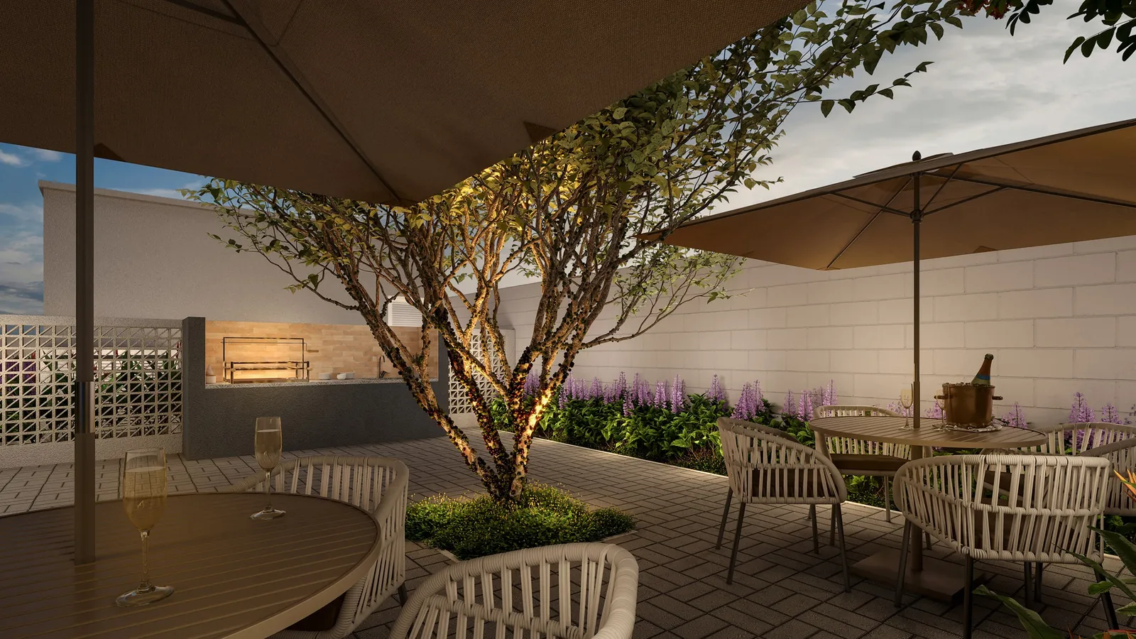 Perspectiva artística: gourmet externo do Residencial Porto Maravilha