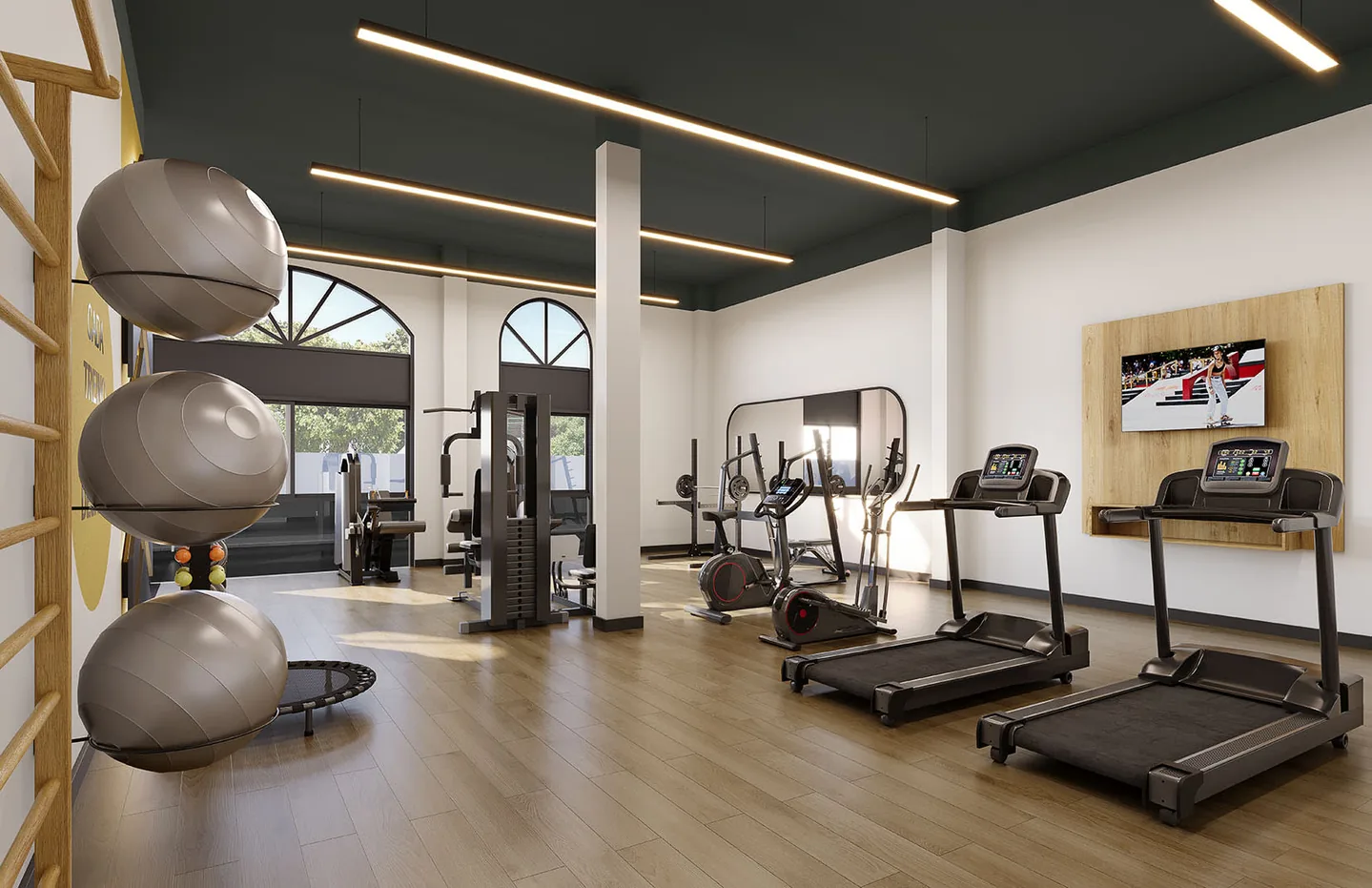 Perspectiva oficial do fitness do Residencial Tia Ciata