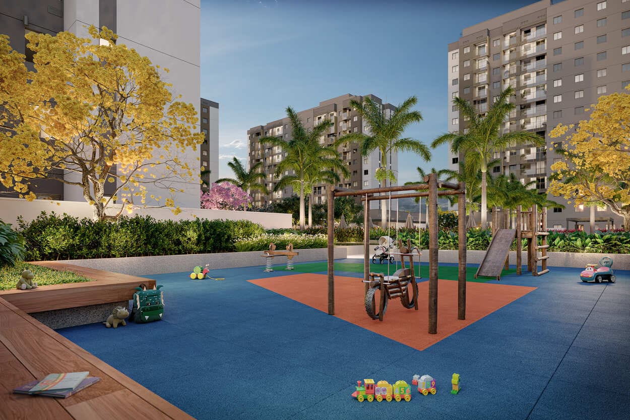 Playground infantil do Metropolitan Dream, Barra Olímpica – área verde e brinquedos