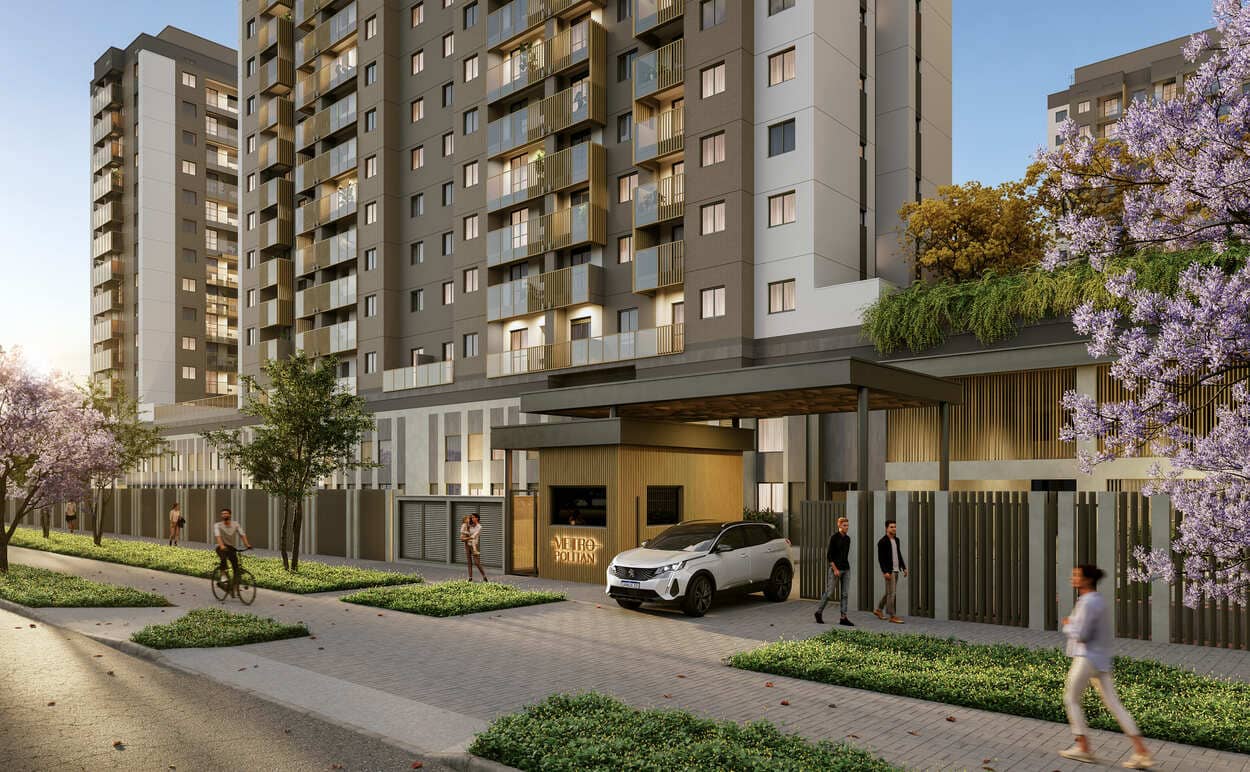 Portaria do Metropolitan Dream com acabamento premium – entrada condomínio Barra Olímpica