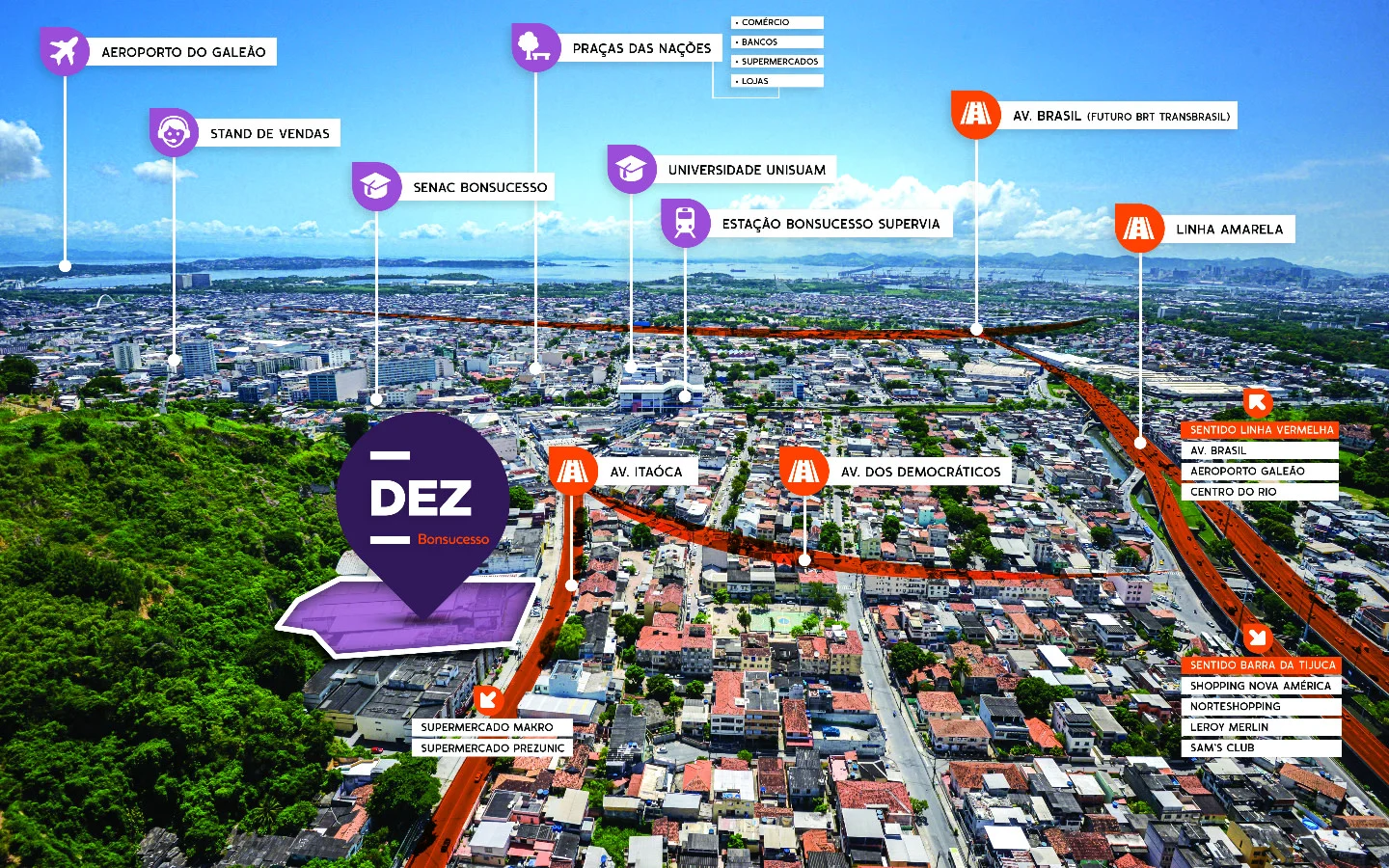 Mapa de localização da Cury em Bonsucesso