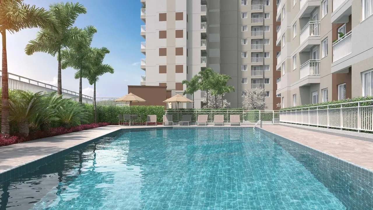 Perspectiva oficial da piscina adulto e infantil do Nova Leopoldina