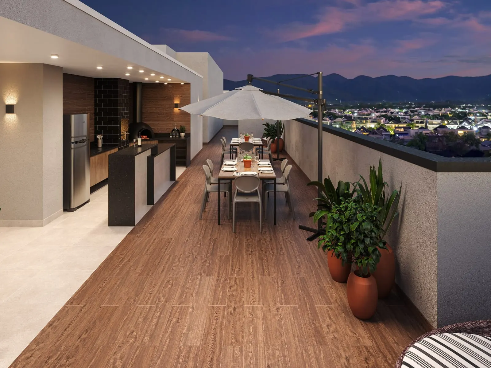 Rooftop com vista livre — Cobertura Duplex Américas 19